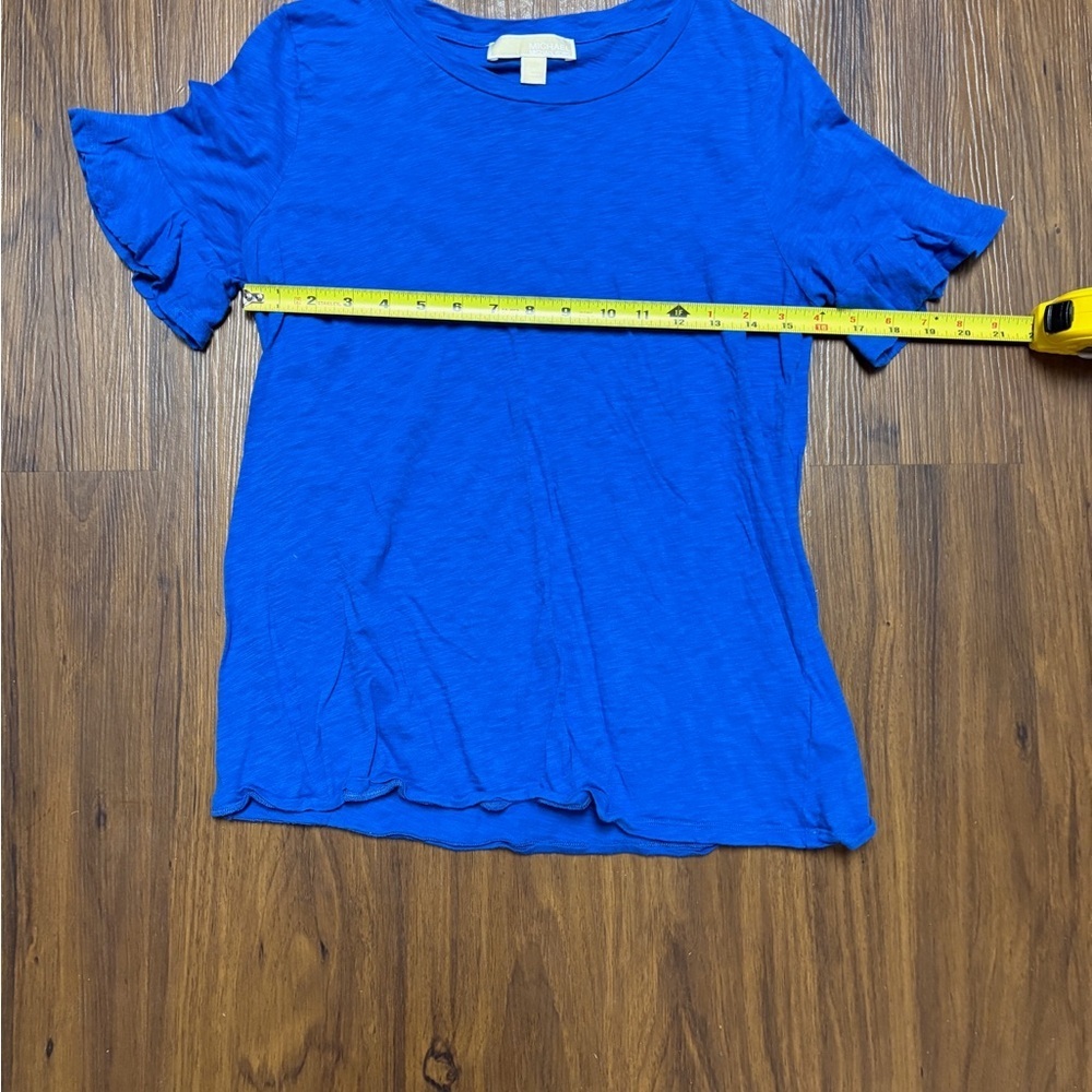 Michael Kors Royal Blue Ruffle Sleeve Tee - Picture 4 of 8